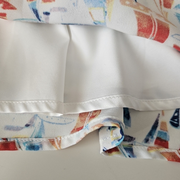 Hatley Dress Medium Multicolor Sleeveless Sailboat Print Tie Back Lined Coastal - Picture 4 of 8